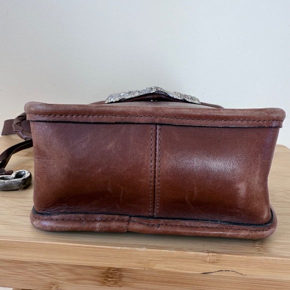 Vintage 90s Brighton Brown Leather Karen Bag Purse Braided Shoulder Crossbody - Picture 6 of 11